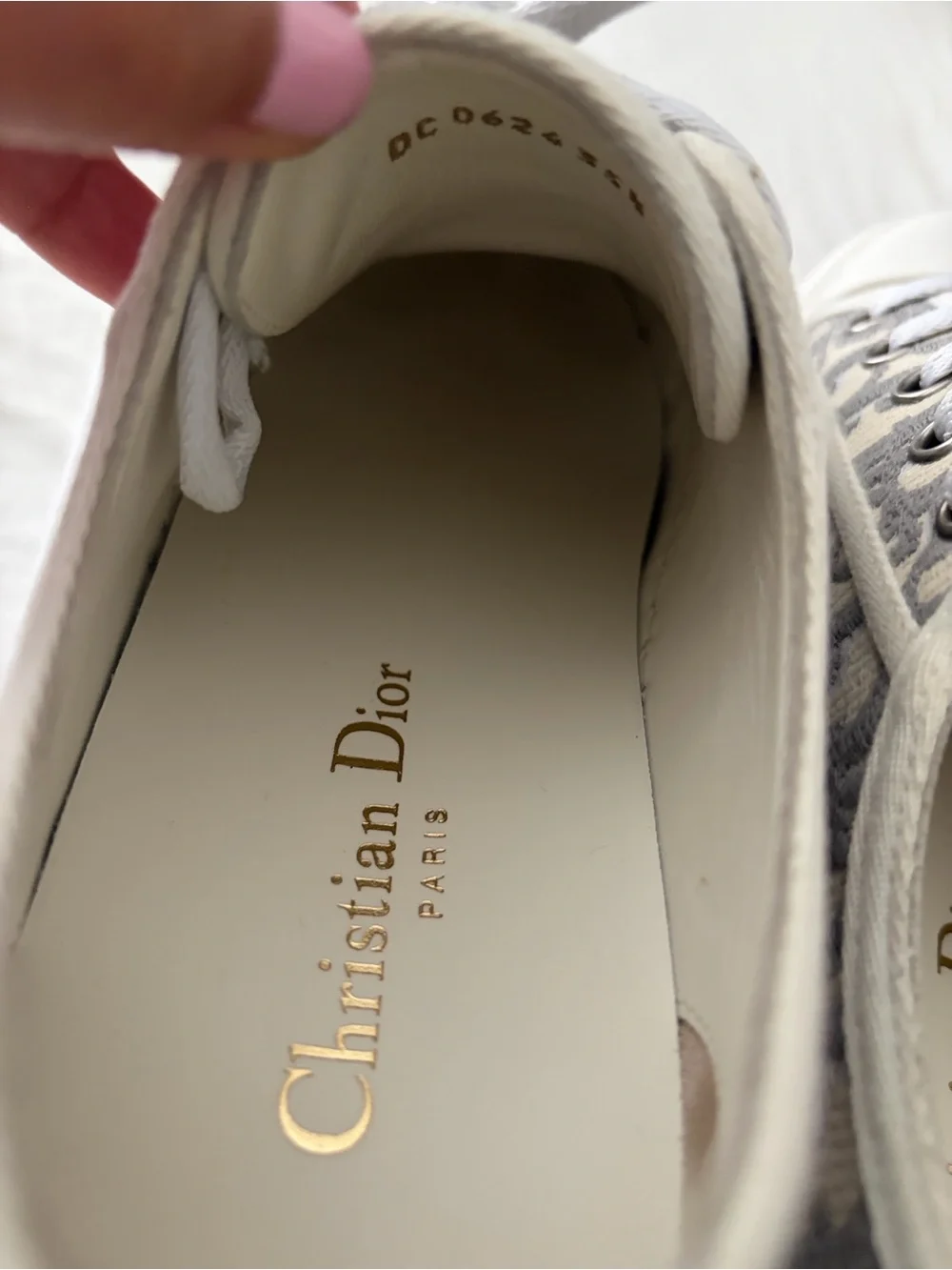 Brand new Walk'n'Dior Platform Sneaker, Stone Gray Oblique Embroidered Cotton